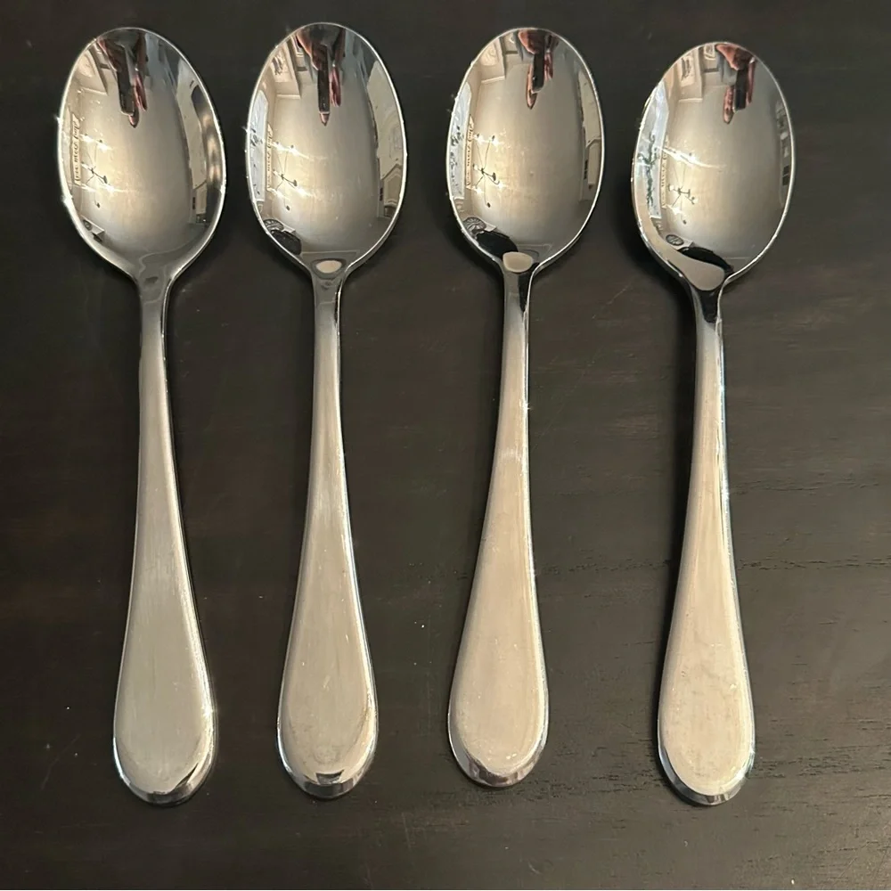 Oneida Stainless Icarus Glossy Large Serving Spoons Set of Four